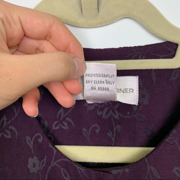 Vintage 80s 90s Deep Purple Floral Jacquard Suit Vest Casual Corner - Picture 11 of 14